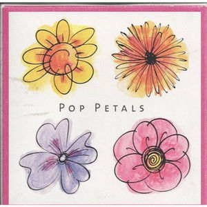 NOS 2005 HERO ARTS Quatro's Pop PETALS #LL022 four 1" woodblock rubber stamp set
